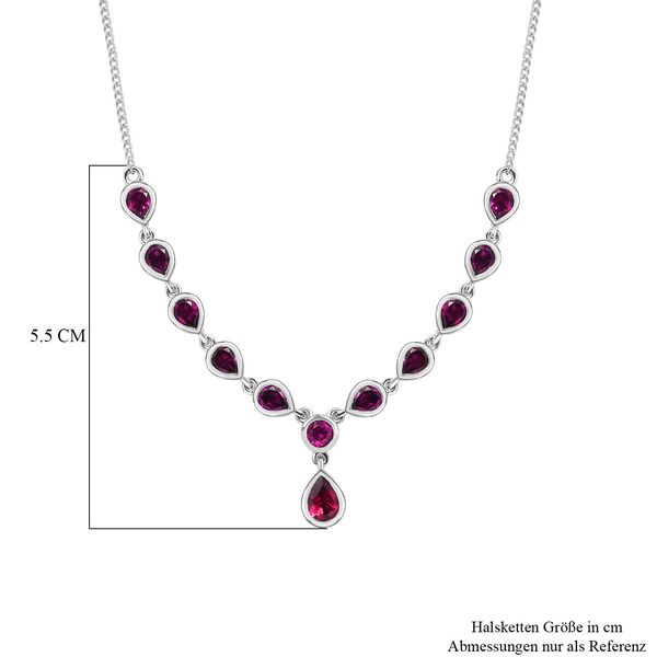 Rhodolith Granat Halskette ca. 45 cm 925 Silber platiniert ca. 4,83 ct. image number 6