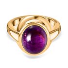Afrikanischer Amethyst Ring, 925 Silber Gelbgold Vermeil, (Größe 16.00) ca. 5.55 ct