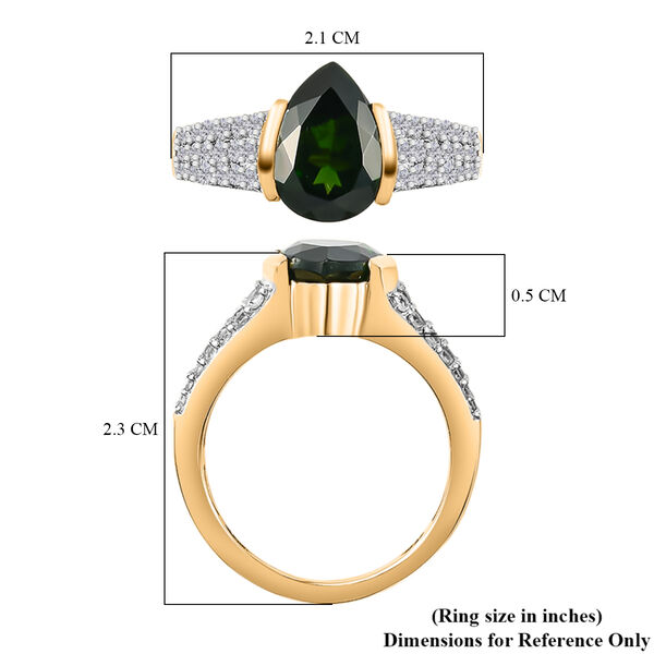 Natürlicher Chromdiopsid und Zirkon Ring 925 Silber vergoldet  ca. 2,58 ct image number 7