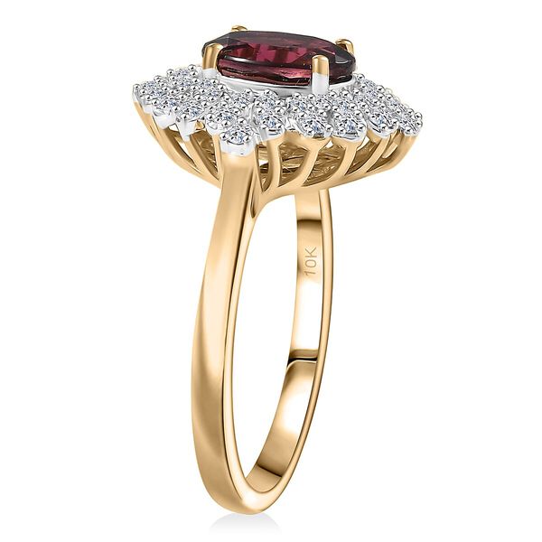 LUXURIANT AAA Rubellit und Labor Diamant Ring in 417 Gold - 1,78 ct. image number 3