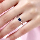AAA tansanischer, blauer Spinell-Ring, 925 Silber platiniert (Größe 16.00) ca. 0,87 ct image number 2