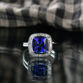 RHAPSODY AAAA Tansanit und VS Diamant Ring in 950 Platin - 4,93 ct.