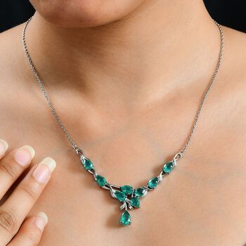 Smaragd Triplett Quarz Halskette, 45 cm - 8,03 ct.