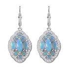 AA Natürlicher, äthiopischer Welo Opal Ohrringe 925 Silber platiniert ca. 6.37 ct