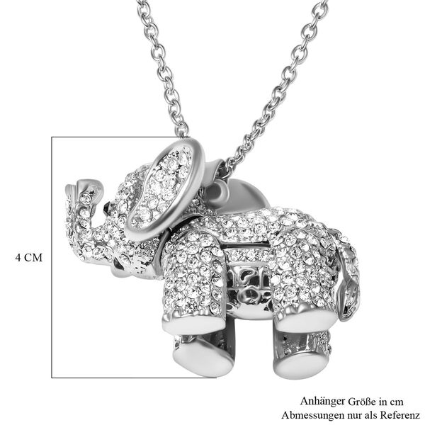 Kristall Elefant-Anhänger mit Kette, 60 cm image number 7