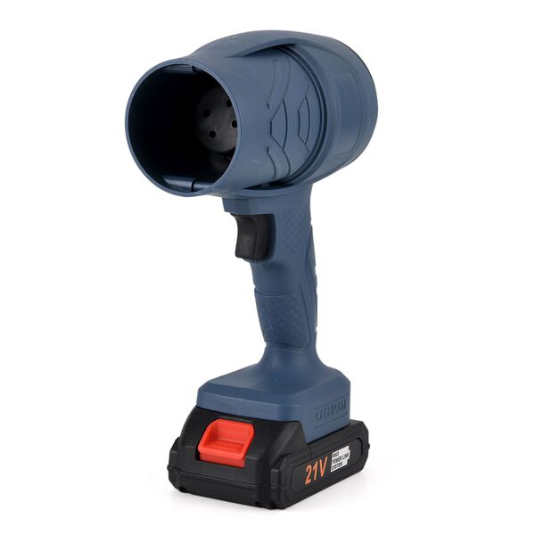 "Powerful dryer                                        Blowing dust, blowing snow, blowing leaves                                      Rated voltage :21v Blow speed: 38000pa Motor power :300W Switch method: Safety button Switch interface type :DC Power su