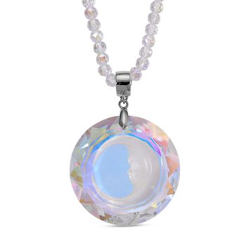 Wei&szlig;er Kristall Anh&auml;nger mit Kette ca. 60 cm + 5 cm Extender