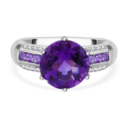 AA Lusaka Amethyst Ringe 925 Silber (Gr&ouml;&szlig;e 20.00) ca. 3.56 ct