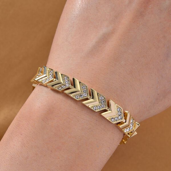 Weißer Kristall Armband ca. 19 cm Std Gelb image number 2