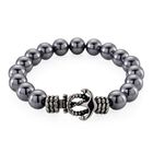 Terahertz Armband ca. Flexibles cm Reiner Edelstahl Schwarz oxidiert ca. 120.00 ct