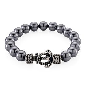 Terahertz Armband ca. Flexibles cm Reiner Edelstahl Schwarz oxidiert ca. 120.00 ct