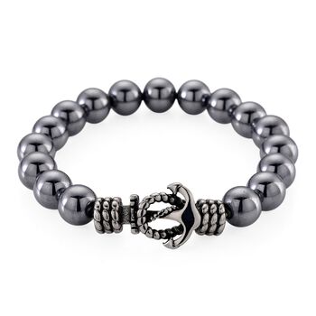 Terahertz Armband ca. Flexibles cm Reiner Edelstahl Schwarz oxidiert ca. 120.00 ct