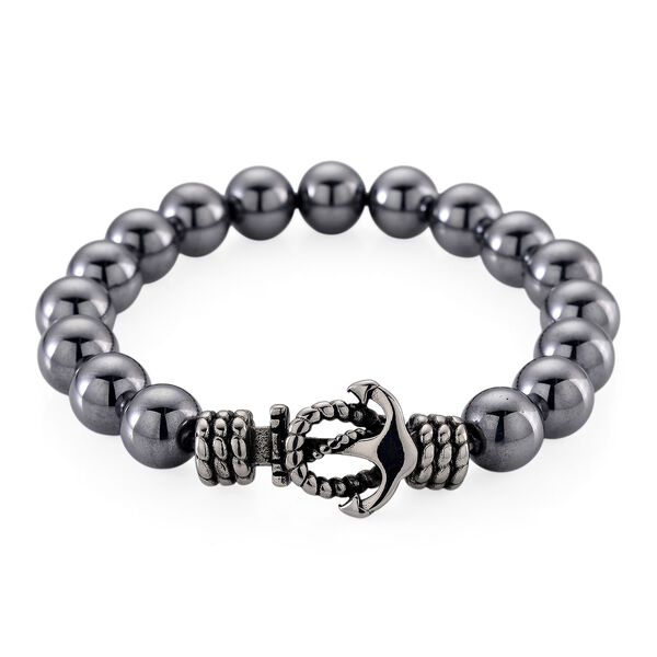 Terahertz Armband ca. Flexibles cm Reiner Edelstahl Schwarz oxidiert ca. 120.00 ct