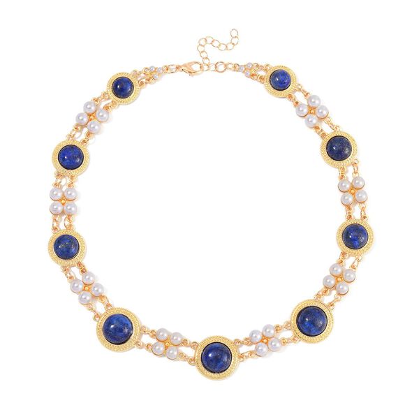 Lapislazuli und Muschelkernperle Halskette, 45 cm image number 2