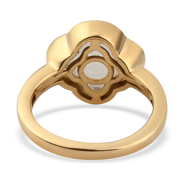 Premium Regenbogen Mondstein Ring 925 Silber vergoldet  ca. 4,58 ct image number 6