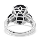 Schwarzer Spinell Ring, 925 Silber platiniert (Größe 18.00) ca. 7.05 ct image number 3