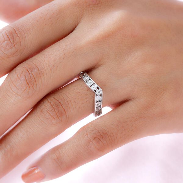 Wishbone Diamond Ring, 925 Silber platiniert image number 3