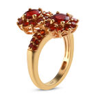 Mexikanischer Kirschfeuer-Opal Bypass Ring 925 Silber vergoldet  ca. 1,44 ct image number 4