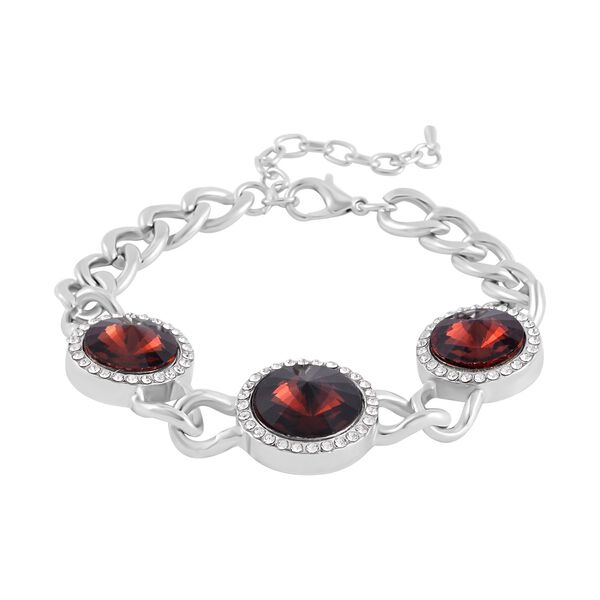 Glas, Wei&szlig;er Kristall Armband ca. 19 cm+ 5 cm Extender image number 3