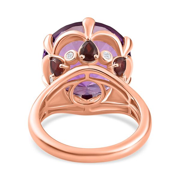 AA Rose De France Amethyst, roter Granat und Zirkon-Ring - 15,28 ct. image number 6