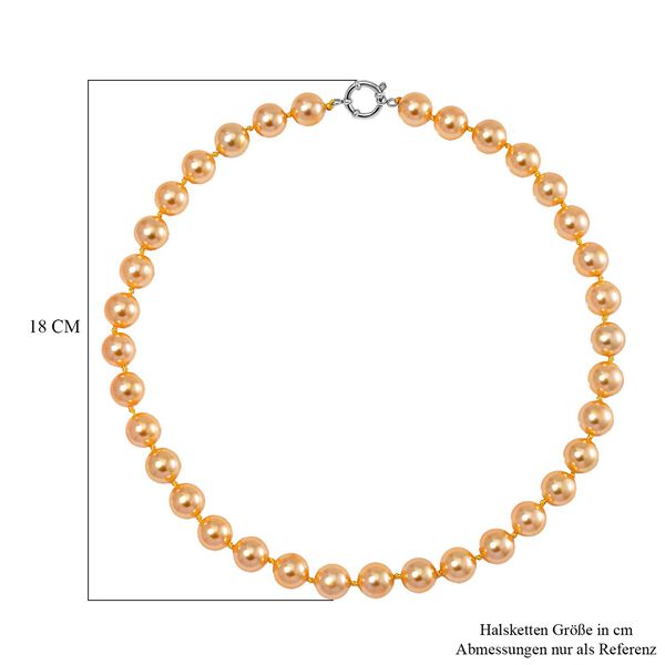 Goldene Muschelkernperle Halskette, 50cm image number 6