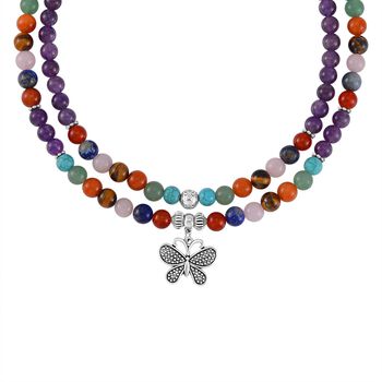 Mehrfarbig Edelsteine Schmuckset Reiner Edelstahl Schwarz oxidiert und Legierung Schwarz oxidiert ca. 540.00 ct