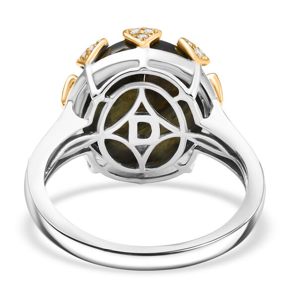 D’Joy AAA Labradorit und Zirkon zweifarbiger Ring - 12,96 ct. image number 6