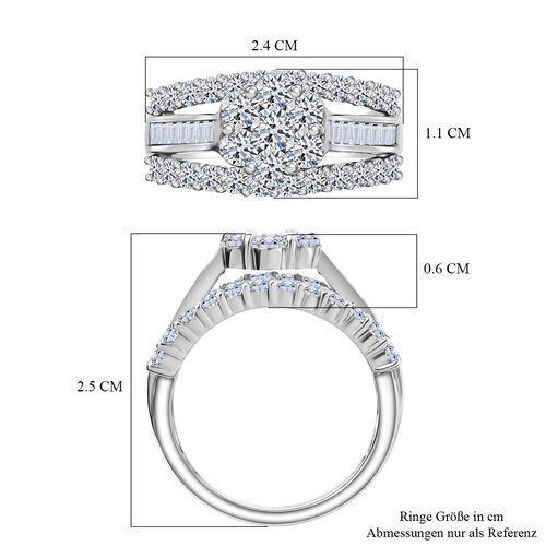 Lab Grown Diamant SI Ring 925 Silber rhodiniert (Größe 18.00) ca. 2,00 ct image number 6