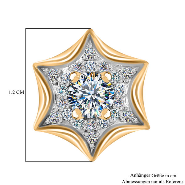 88 Facetten Moissanit-Anhänger, 925 Silber vergoldet ca. 0,33 ct image number 6