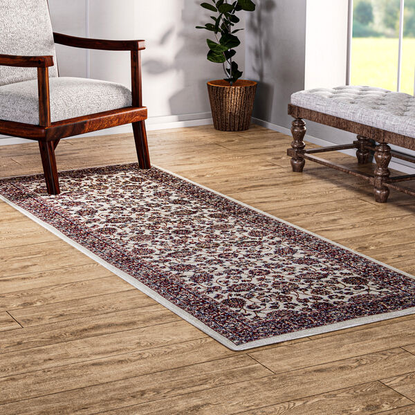 Moderner grauer & mehrfarbiger L&auml;ufer - 950 GSM, Gr&ouml;&szlig;e: 66x180cm, creme