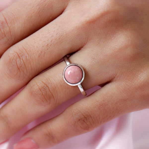 Oregon Pfirsich Opal-Solitär-Ring, 925 Silber platiniert, 1,40 ct image number 3