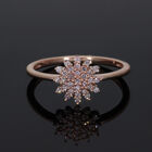 Natürlicher Rosa Diamant Ring 925 Silber Roségold Vermeil image number 1