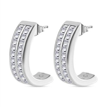 LUSTRO STELLA - Wei&szlig;er Zirkonia Ohrringe 925 Silber rhodiniert