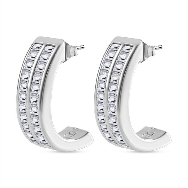 LUSTRO STELLA - Wei&szlig;er Zirkonia Ohrringe 925 Silber rhodiniert image number 2