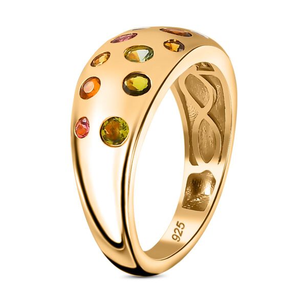 AA Mehrfarbiger-Turmalin Ring, 925 Silber, 750 Gelbgold Vermeil (Größe 21.00) ca. 1.00 ct image number 5