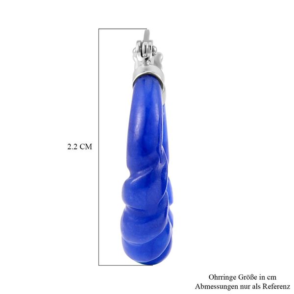Blaue Jade Ohrringe 925 Silber rhodiniert ca. 18.50 ct image number 5
