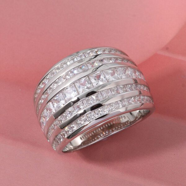 Lustro Stella Weißer Zirkonia Ring 925 Silber rhodiniert (Größe 17.00) image number 1