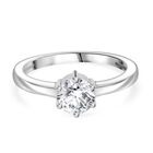 Moissanit Ring 925 Silber rhodiniert (Größe 16.00) ca. 0,75 ct