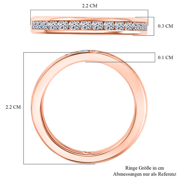 LUXURIANT SGL zertifizierter VS-EF Labor Diamant Ring, 925 Silber 750 Ros&eacute;gold Vermeil - 0,99 ct. image number 7