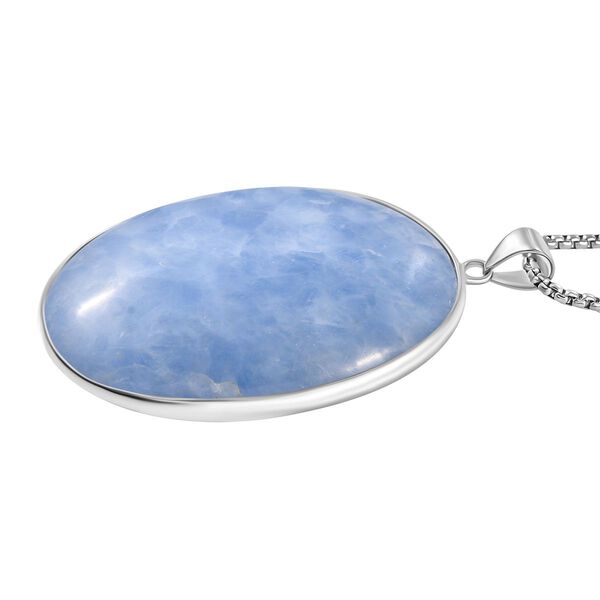 Blauer Chalcedon Anh&auml;nger mit 50cm Kette - 300 ct. image number 3