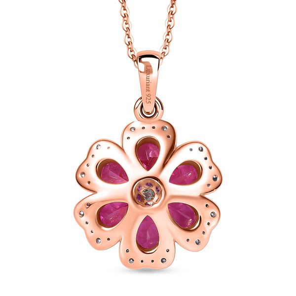 LUXURIANT AAA Labor Rosa Saphir und Moissanit Anh&auml;nger mit 50cm Kette - 0,64 ct. image number 5