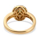 Sambia Smaragd und Zirkon Ring 925 Silber Gelbgold Vermeil (Größe 18.00) ca. 0,79 ct image number 5