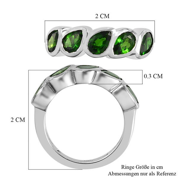 Natürlicher Chromdiopsid 5 Stein 925 Silber platiniert  ca. 2,32 ct image number 7