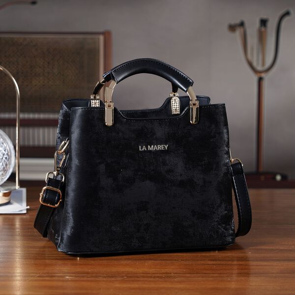 LA MAREY Crossbody Tasche mit Rei&szlig;verschlussf&auml;chern und verstellbarem Schulterriemen, 25x20x11cm, Schwarz image number 2