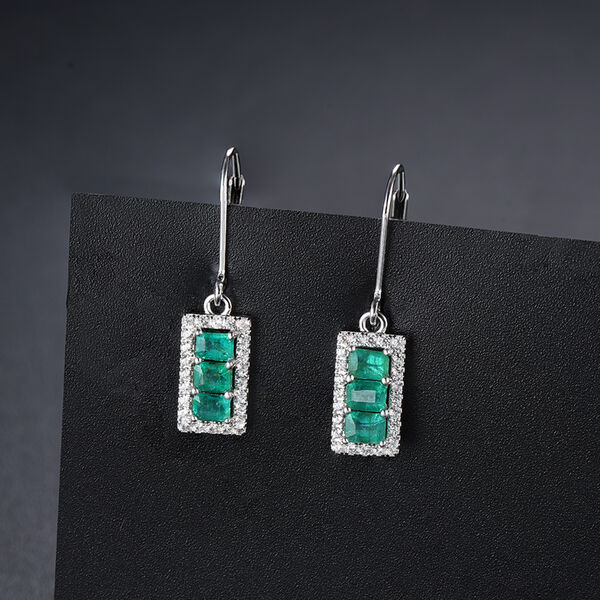 AAA Kagem sambische Smaragd und Zirkon-Ohrh&auml;nger - 1,72 ct. image number 1