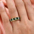 Natürlicher Chromdiopsid und Zirkon Ring 925 Silber vergoldet  ca. 2,12 ct image number 2