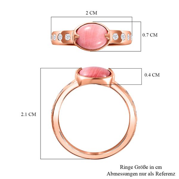 AA Oregon Sunrise Pfirsich Opal und Zirkon Ring- 1,36 ct. image number 7