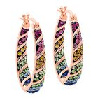 Mehrfarbige Kristall Creolen, roséfarben