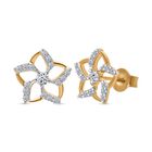 LUXURIANT DIAMOND - Lab Grown Diamant SI Ohrringe 925 Silber 750 Gelbgold Vermeil ca. 0.35 ct