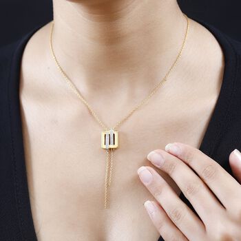 GP Art D&eacute;co Kollektion- Diamant und Kanchanaburi blaue Saphir-Halskette, 45cm - 0,22 ct.